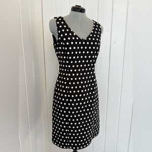 Lauren Ralph Lauren Black & White Polka Dot Sheath Dress – Size 6